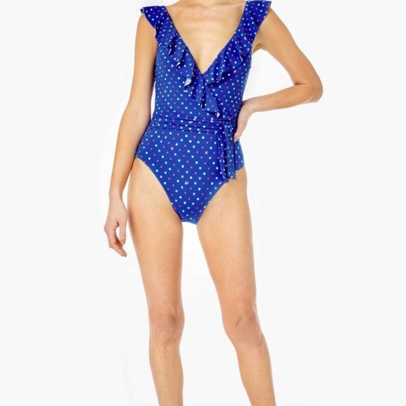 Lilly Pulitzer Delphie Borealis Blue Lilly Squared One Piece Swimsuit - Picture 6 of 15